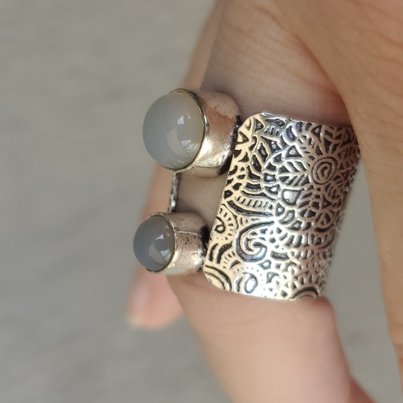 New Unique Chalcedony 925 Silver Ring. - Picture 7 of 16